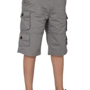 AERO CRAFT 9 Pockets Grey Cotton Cargo Shorts