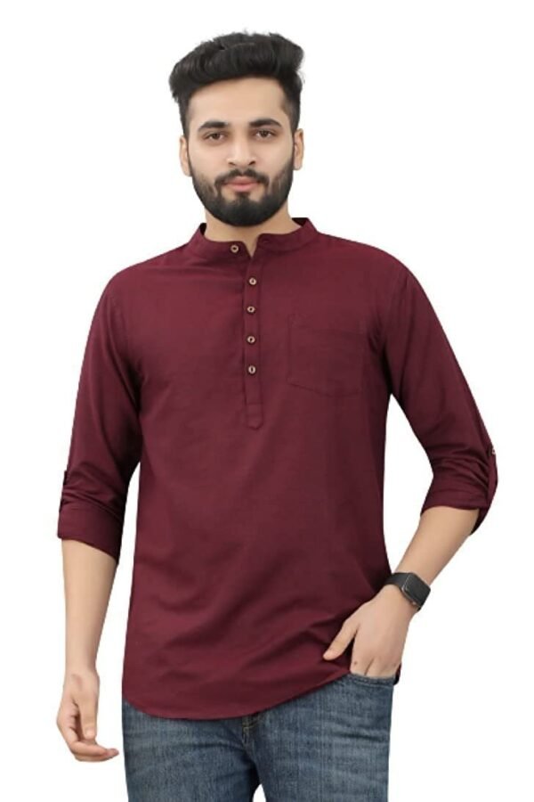 Men's Pure Cotton Ethnic Wear Long Sleeve Kurta - Mor-008