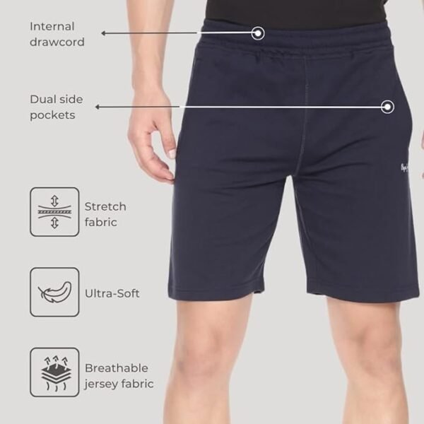 Pepe Jeans Men's Cotton Boxer Shorts Regular Fit Solid Shorts (Pack of 1) - Image 3