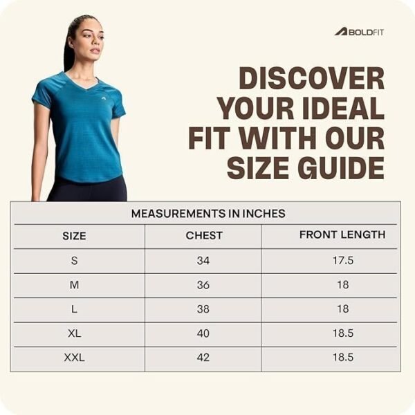 Boldfit Gym T Shirt for Women V Neck Regular Tshirt for Women Quick Dry Active Wear T Shirts for Woman Dry Fit Polyester t Shirts for Women for Gym & Sports Wear Anti Odor Women T Shirt - Image 6