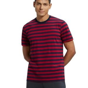 Jockey Men's Super Combed Cotton Rich Striped Round Neck Half Sleeve T-Shirt