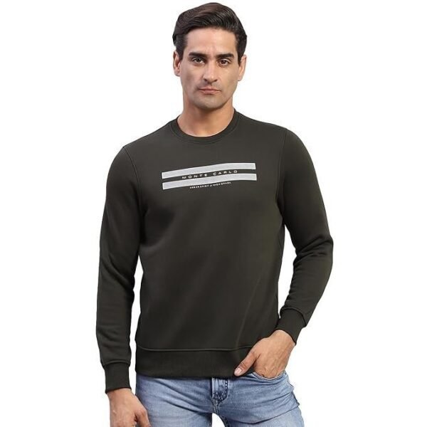 Monte Carlo Mens Printed Round Neck Full Sleeve Sweatshirt