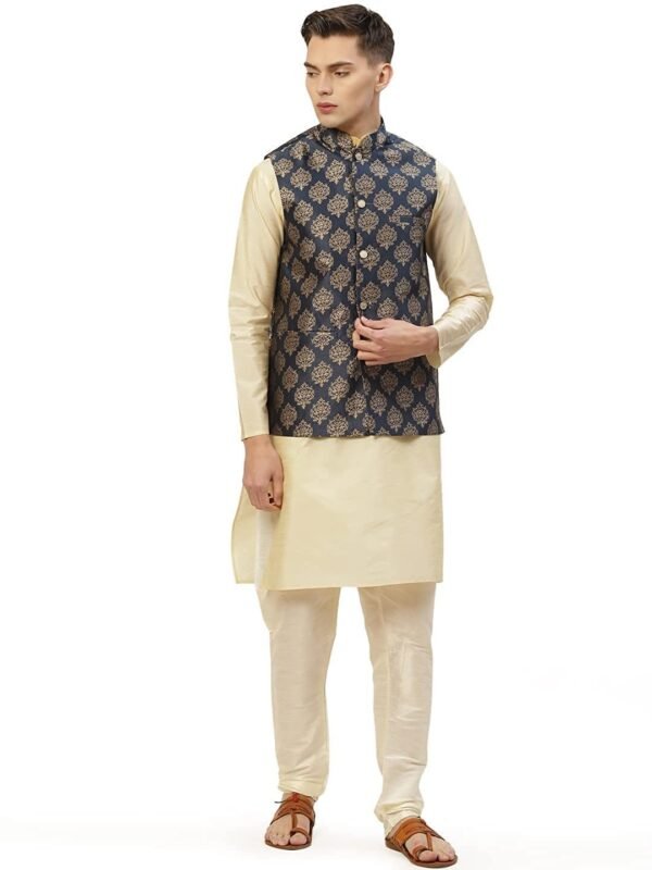 Jompers Men's Woven Design Nehru Jacket. - Image 2
