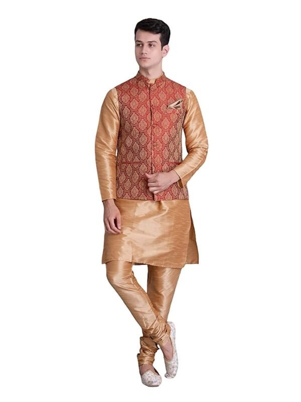 Men's Kurta Churidar Pyjama with Bundi Nehru Jacket