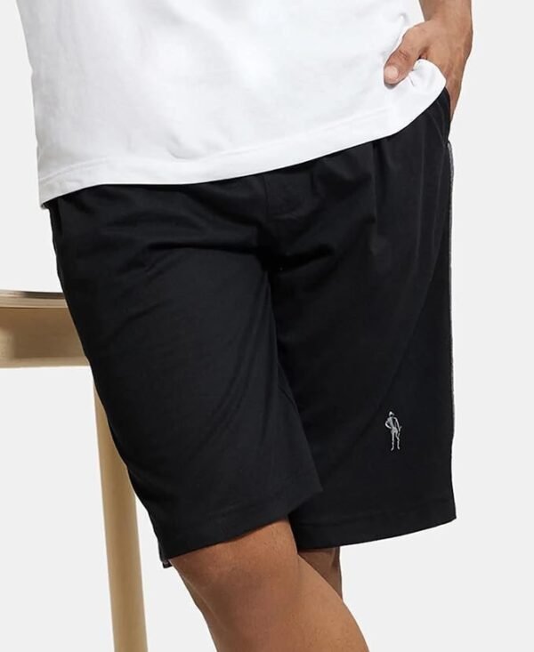 Jockey Men's Super Combed Cotton Rich Regular Fit Solid Shorts with Side Pockets - Image 3