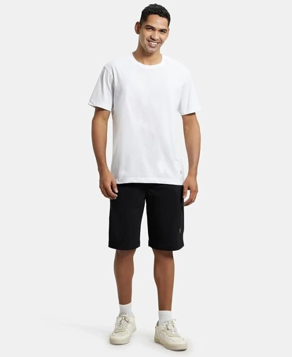 Jockey Men's Super Combed Cotton Rich Regular Fit Solid Shorts with Side Pockets - Image 4