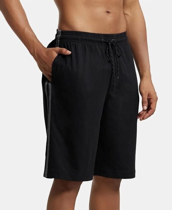 Jockey Men's Super Combed Cotton Rich Regular Fit Solid Shorts with Side Pockets - Image 6