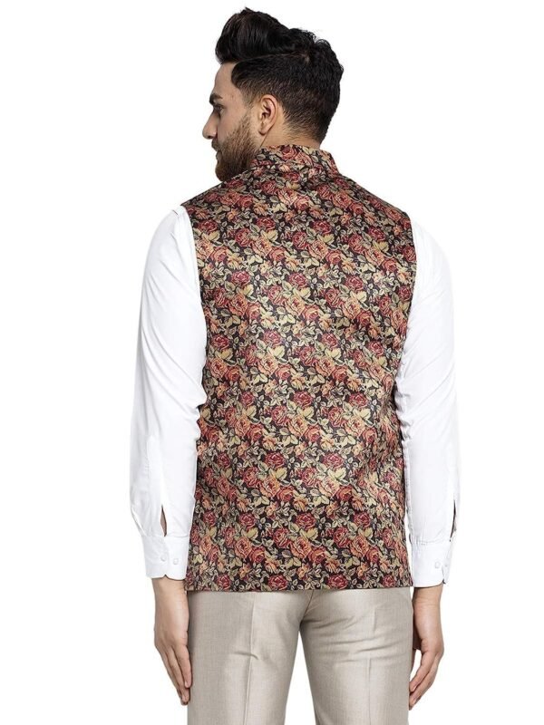 Men Floral Digitally Printed Nehru Jacket. - Image 3