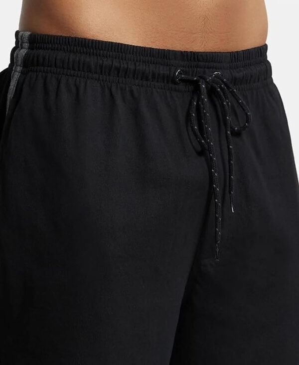 Jockey Men's Super Combed Cotton Rich Regular Fit Solid Shorts with Side Pockets - Image 2