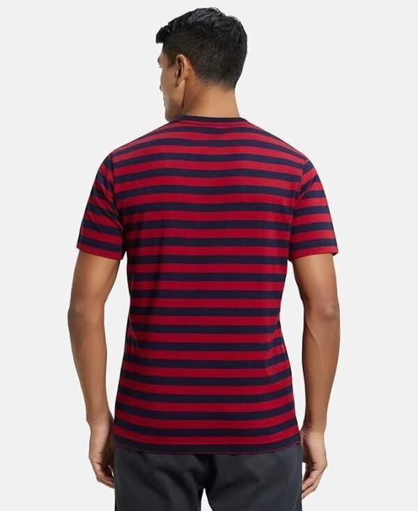 Jockey Men's Super Combed Cotton Rich Striped Round Neck Half Sleeve T-Shirt - Image 3