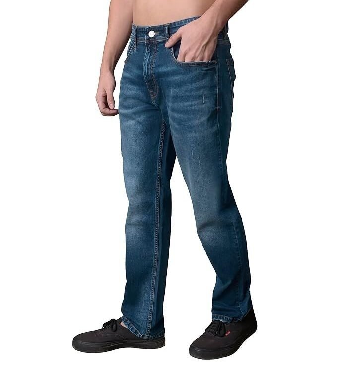 i'sol Men’s Loose Baggy Fit Wide Legged Jeans