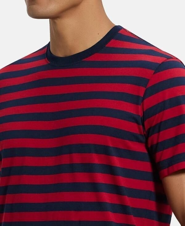 Jockey Men's Super Combed Cotton Rich Striped Round Neck Half Sleeve T-Shirt - Image 6