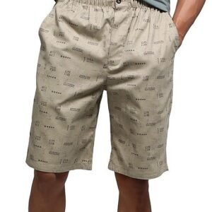 Jockey Men's Super Combed Mercerized Cotton Woven Fabric Regular Fit Printed Bermuda with Side Pockets