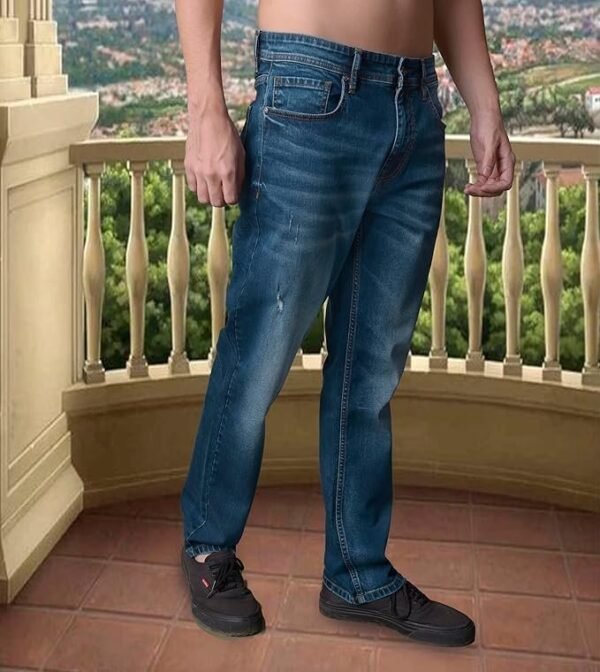 i'sol Men’s Loose Baggy Fit Wide Legged Jeans - Image 5