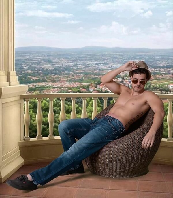 i'sol Men’s Loose Baggy Fit Wide Legged Jeans - Image 6