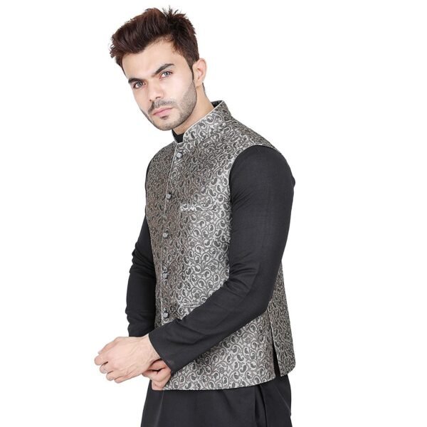Men's Brocade Zari Nehru Jacket/Waist Coat - Image 3