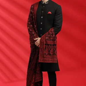 Black Matka Silk Indowestern Set