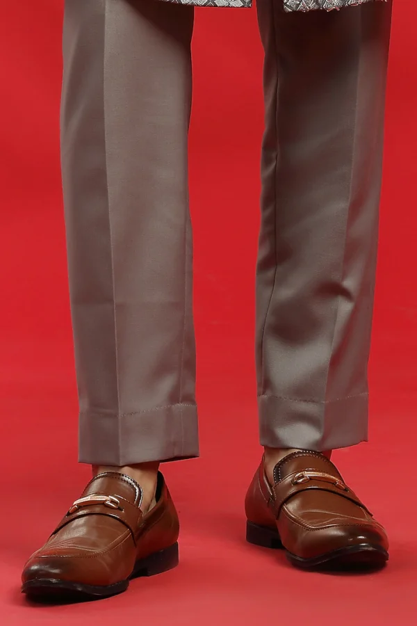 Grey Embroidered Indowestern Set - Image 2