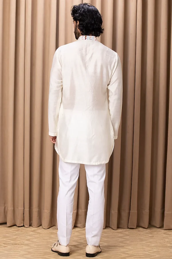 Off-White Printed Indowestern Jacket Set - Image 2
