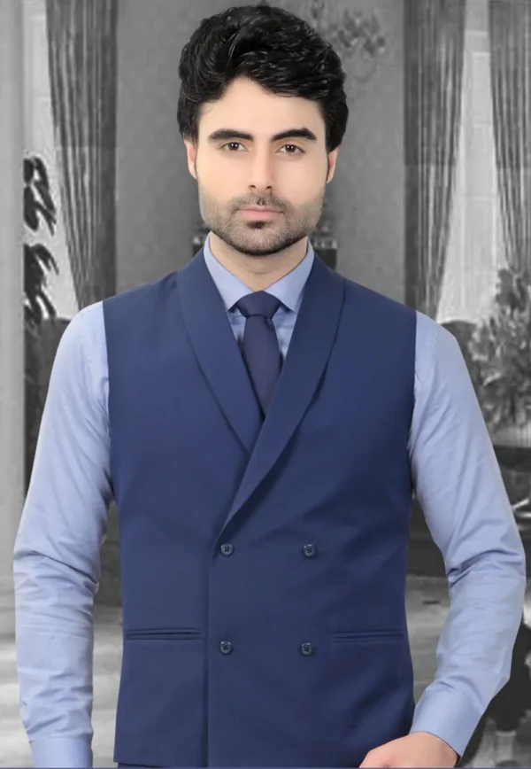 Plain Terry Rayon Suit in Dark Blue - Image 2