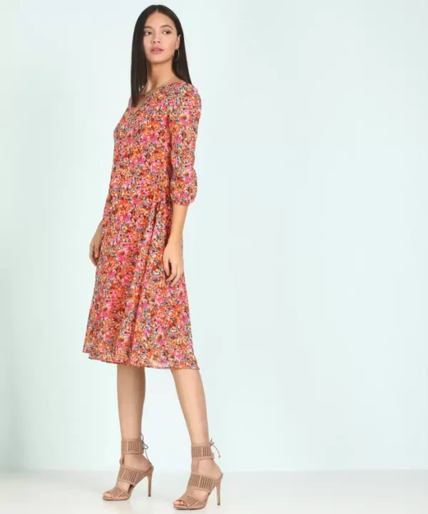 Women Fit and Flare Multicolor Dress - Image 5
